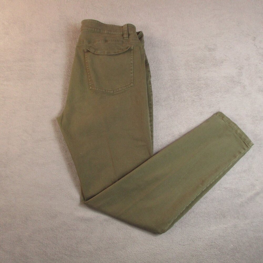 Eileen Fisher Pants Women's 12 Olive Green Organic Cotton Stretch Cropped Ankle